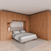 Guarda Roupa Modulado de Casal 12 Portas 6 Peças 1 Mesa de Cabeceira Hera CabeCasa MadeiraMadeira Louro