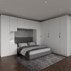 Guarda Roupa Modulado de Canto 12 Portas 6 Peças 1 Mesa de Cabeceira Hera CabeCasa MadeiraMadeira Branco Geada