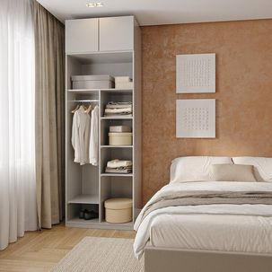 Guarda-roupa Modulado 2 Peças 2 Portas Jade CabeCasa MadeiraMadeira Cinza Urbano