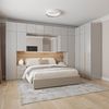 Guarda-roupa Modulado 13 Peças 18 Portas 2 Mesa Cabeceira Jade Cabecasa Madeiramadeira Cinza Urbano