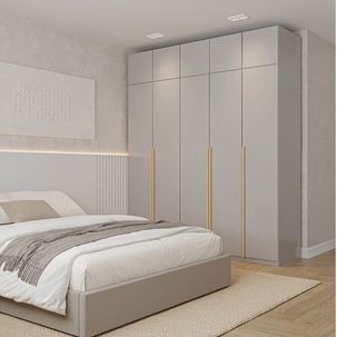 Guarda-roupa Modulado 6 Peças 10 Portas Jade CabeCasa MadeiraMadeira Cinza Urbano