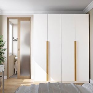 Guarda-roupa Modulado 2 Peças 4 Portas Jade CabeCasa MadeiraMadeira Branco Fosco