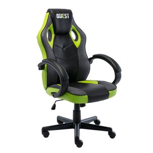 Cadeira Gamer Giratória Regulável Quest Fratini Preto/Verde