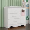 Cômoda Infantil 92,9cm 1 Porta com Janela e 3 Gavetas Alice 100% Mdf Espresso Móveis Branco