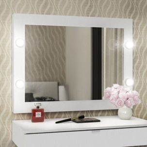 Conjunto de Penteadeira Suspensa com Espelho Camarim Espresso Móveis Branco