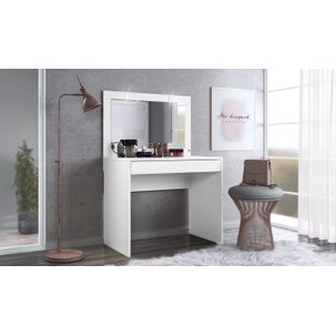 Penteadeira Camarim Com Espelho E Led Atraente Branco