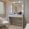 Penteadeira Camarim  100% MDF 180 X 110,3cm Requinte Off White