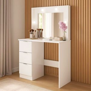 Penteadeira Camarim com Espelho 3 Gavetas Los Angeles Branco
