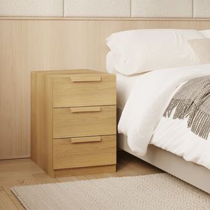 Mesa de Cabeceira 3 Gavetas Jade CabeCasa MadeiraMadeira Avelã