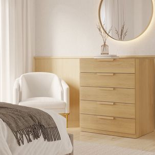 Cômoda 5 Gavetas 80cm Jade CabeCasa MadeiraMadeira Avelã
