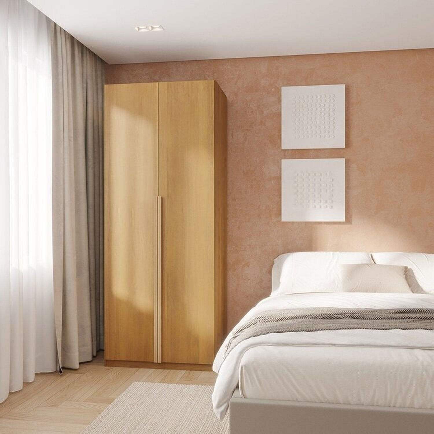 Guarda-roupa Modular 80cm com Portas e Gaveteiro Jade Cabecasa Madeiramadeira Avelã
