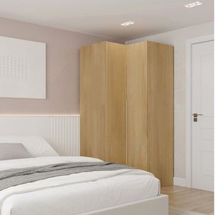 Guarda-roupa Modulado de Canto 2 Portas Jade CabeCasa MadeiraMadeira Avelã