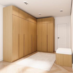 Guarda-roupa Modulado de Canto 10 Peças 18 Portas Jade CabeCasa MadeiraMadeira Avelã