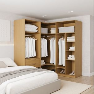 Guarda-roupa Modulado 3 Peças sem Portas Jade CabeCasa MadeiraMadeira Avelã