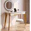 Penteadeira 1 Gaveta 116cm Espelho com Led Contemporânea Jazz Off White