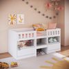 Cama Alta Solteiro Infantil/Juvenil com Portas 80 Ilha Bela Branco