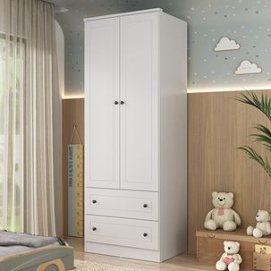 Guarda-roupa Infantil 2 Portas 2 Gavetas Girassol Branco