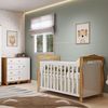 Quarto de Bebê com Berço Americano e Cômoda 1 Porta Nina Espresso Móveis Branco Brilho/Amêndoa