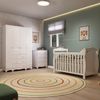 Quarto de Bebê Completo Berço Minicama Guarda-roupa 4 Portas e Cômoda 100% Mdf Nina Espresso Móveis Branco Brilho