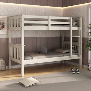 Beliche Solteiro 100% Madeira Maciça Off White