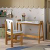 Conjunto Mesa Escrivaninha + 1 Cadeira Infantil Sofia Azul/ Mel Madeira de Pinus / Mdf
