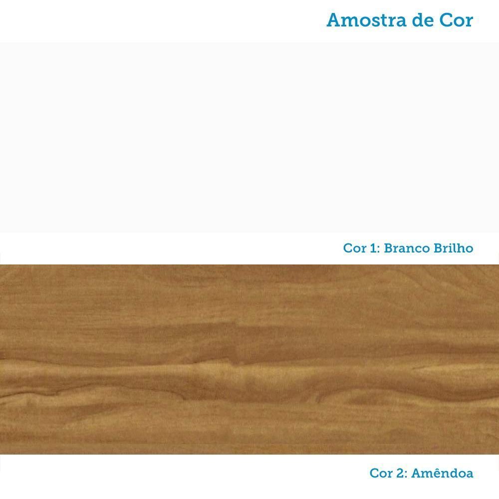 Berço Mini Cama Americano 100% Mdf 3 em 1 Ben Branco Brilho/Amêndoa