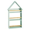 Prateleira Casinha 109x68x10cm Infantil Verde Bebê/Amêndoa