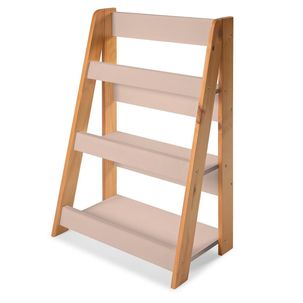 Porta Livros de Chão 85cm X 24 Cm X58 Cm Rosa/Amêndoa