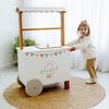 Carrinho de Picolé de Brinquedo 65cm X 37cm X 100cm Rosa Bebe/ Branco