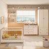 Quarto de Bebê Completo 1 Berço 1 Cômoda e 1 Guarda Roupa Baby Ananda Casatema OffWhite/Mel