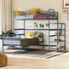 Conjunto Cama Alta com Cama Solteiro Infantil / Juvenil Teko Casatema Azul / Álamo