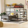 Conjunto Cama Alta com Cama Solteiro em Aço Infantil / Juvenil Teko Casatema Preto Fosco / Álamo