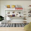 Conjunto Cama Alta em Aço Infantil / Juvenil com Mesa de Estudos Teko Casatema Branco Fosco / Álamo