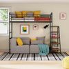 Cama Alta em Aço Infantil/juvenil Teko Casatema Preto Fosco / Álamo