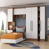 Quarto Infantil Completo 4 Peças Ella Espresso Móveis Nogal/Branco
