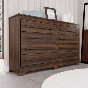 Cômoda para Quarto 8 Gavetas Diamante Expresso Móveis Imbuia