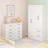Quarto Infantil com Cômoda 10 Gavetas e Guarda-Roupa 4 Portas e 2 Gavetas Ninho  Branco