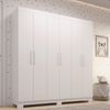 Guarda-roupa Infantil 6 Portas 164,10cm X 188cm 100% Mdf Stellari Espresso Móveis Branco