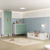 Quarto Infantil com Guarda-Roupa 2 Portas 2 Gavetas com Cômoda e Cama Magia Espresso Móveis Branco/Verde