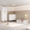 Quarto Infantil com Guarda-Roupa 2 Portas 2 Gavetas com Cômoda e Cama Magia Espresso Móveis Branco