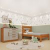 Conjunto Infantil com Cama 100% MDF e Cômoda Harmonia Espresso Móveis Cinamomo / Off White