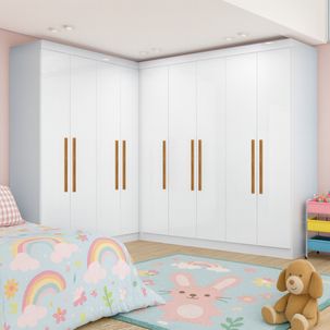Guarda-roupa Infantil 9 Portas Jasmim Branco