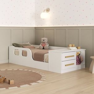 Cama Infantil Montessoriana Solteiro Miguel Branco