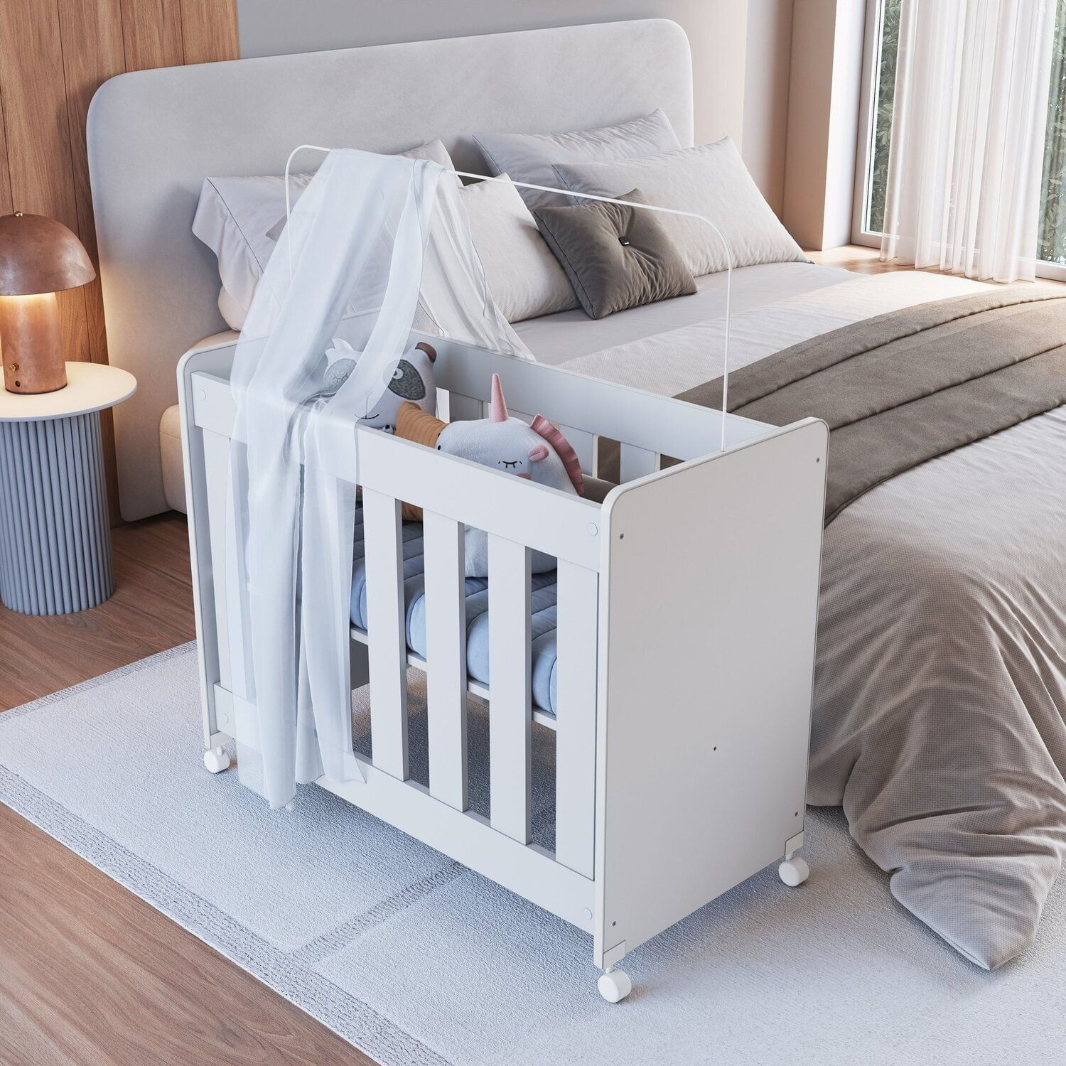 Mini Berço com Colchão Incluso 4 em 1 Evolutivo Branco
