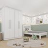Conjunto Infantil com Guarda-Roupa e Cama 100% MDF Harmonia Espresso Móveis Neve