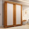 Guarda-roupa Infantil 2 Portas de Correr 140cm X 188cm 100% Mdf Lunara Espresso Móveis Cinamomo/Off White