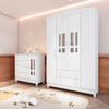 Quarto de Bebê Completo com Cômoda e Roupeiro Ariel Branco