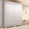 Guarda-roupa Infantil 2 Portas de Correr 140cm X 188cm 100% Mdf Lunara Espresso Móveis Branco