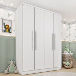 Guarda-roupa Infantil 4 Portas 2 Gavetas 133cm Harmonia Espresso Móveis Neve