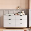 Cômoda para Quarto Infantil 6 Gavetas 100% Mdf Alice Branco/ Freijo